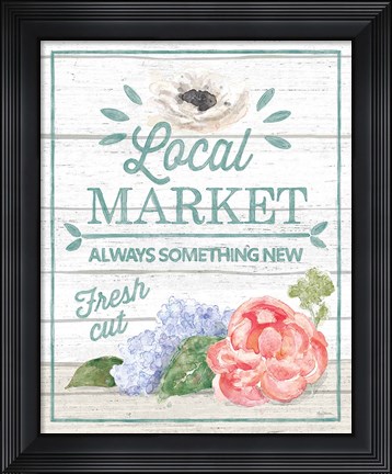 Framed Pastel Flower Market V Print