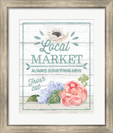 Framed Pastel Flower Market V Print