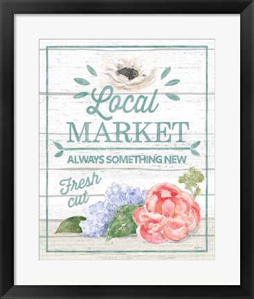 Framed Pastel Flower Market V Print