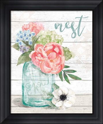 Framed Pastel Flower Market II Print