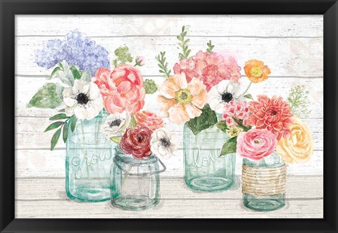 Framed Pastel Flower Market I Print