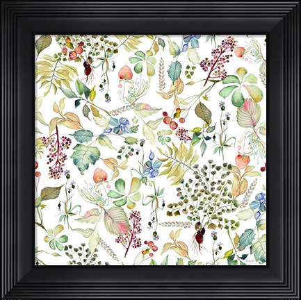 Framed Botticelli Plants I Print