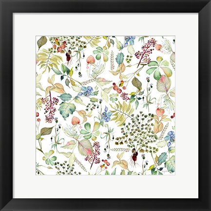 Framed Botticelli Plants I Print
