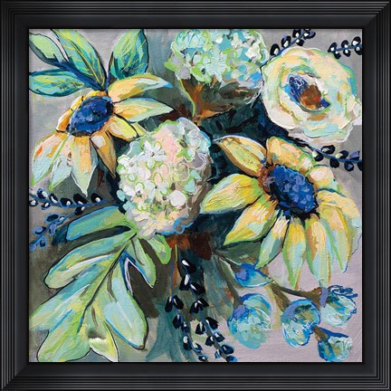 Framed Sage and Sunflowers II Print
