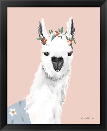 Framed Delightful Alpacas I Print