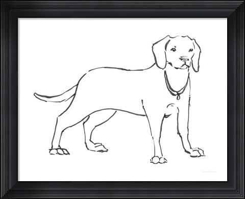 Framed Ink Dog III Print