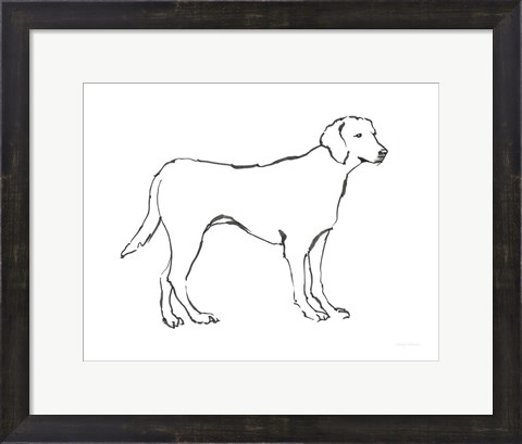 Framed Ink Dog I Print