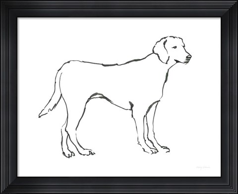 Framed Ink Dog I Print