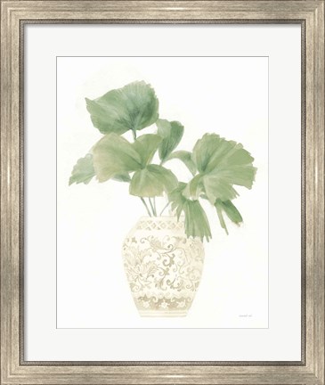 Framed Palm Chinoiserie IV Sage Print