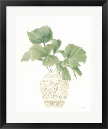 Framed Palm Chinoiserie IV Sage Print