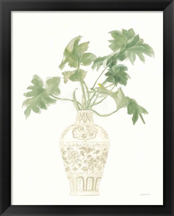 Framed Palm Chinoiserie III Sage Print