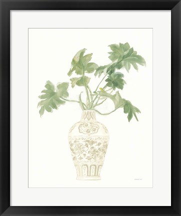 Framed Palm Chinoiserie III Sage Print