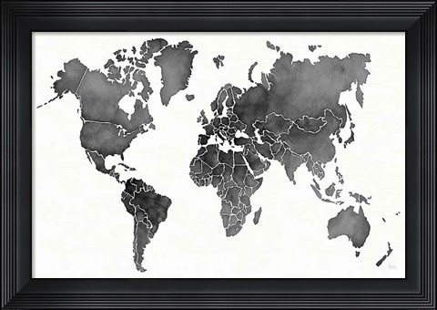 Framed Watercolor Wanderlust Black Print
