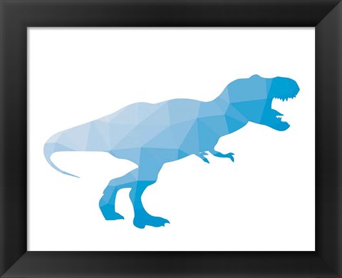 Framed Geo Dinosaur I Print