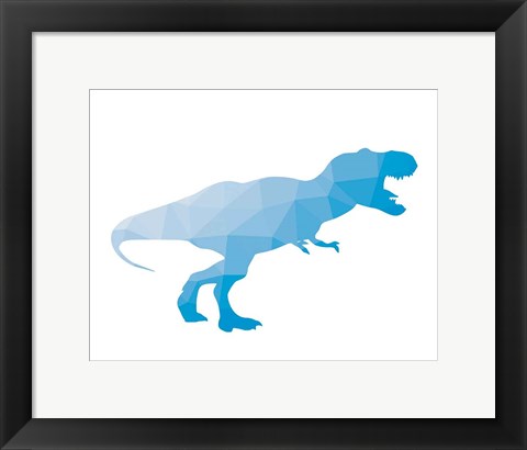 Framed Geo Dinosaur I Print