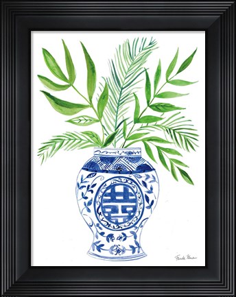 Framed Elegant Chinoiserie II White Print