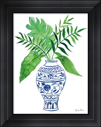 Framed Elegant Chinoiserie I White Print