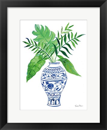 Framed Elegant Chinoiserie I White Print