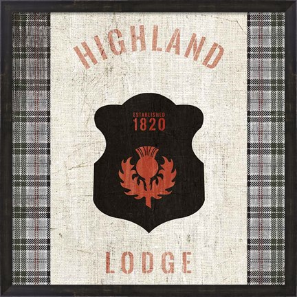 Framed Tartan Lodge Shield I Print