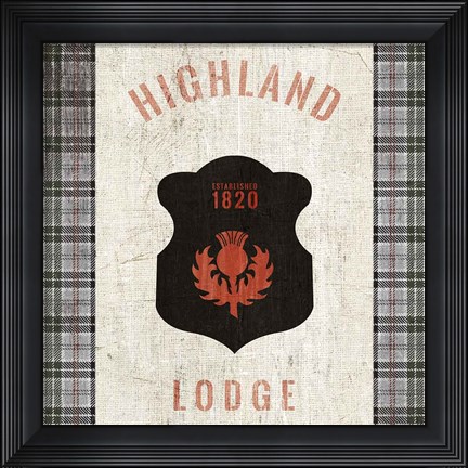 Framed Tartan Lodge Shield I Print