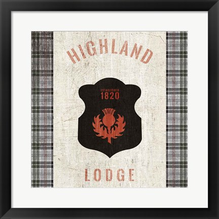 Framed Tartan Lodge Shield I Print