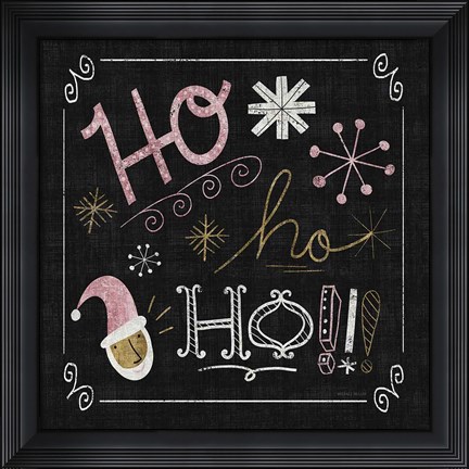 Framed Quirky Christmas Santa Metallic Print