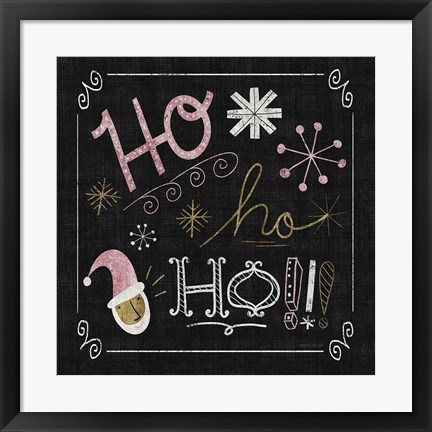 Framed Quirky Christmas Santa Metallic Print