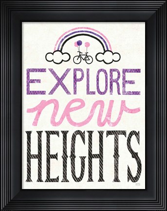 Framed Explore New Heights Pink Purple Print