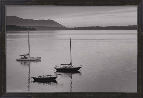 Framed Bellingham Bay BW Print