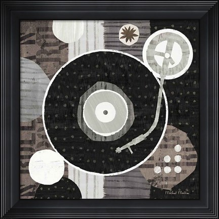 Framed Rock N Roll Album Neutral Print