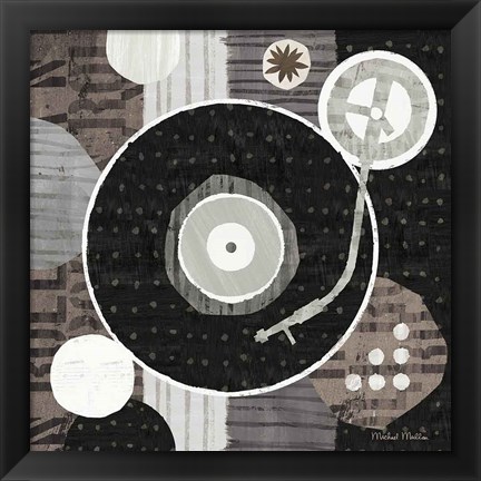Framed Rock N Roll Album Neutral Print