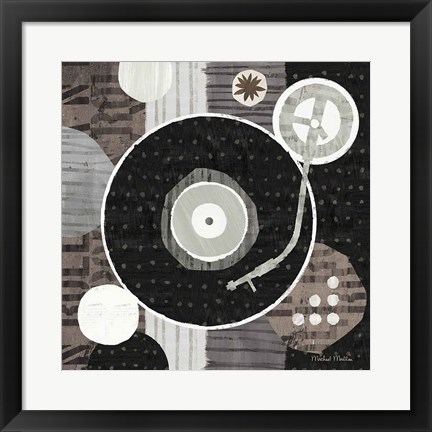 Framed Rock N Roll Album Neutral Print