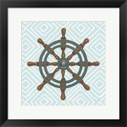 Framed Day at Sea IV Aqua Print