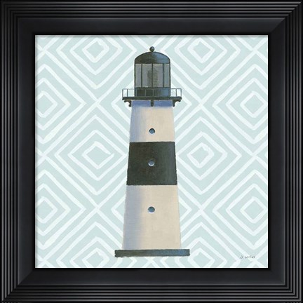 Framed Day at Sea III Aqua Print