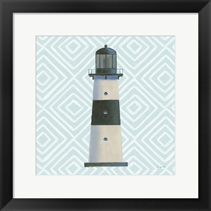 Framed Day at Sea III Aqua Print