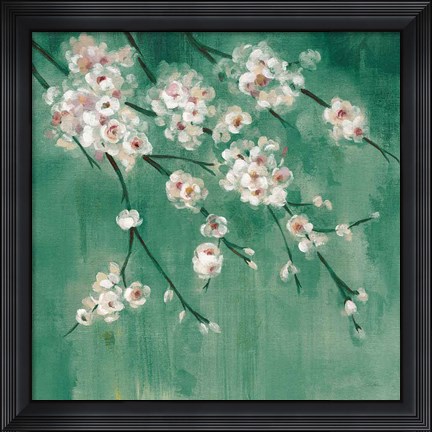 Framed Cherry Cloud II Jade Print