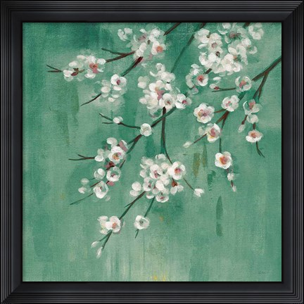 Framed Cherry Cloud I Jade Print