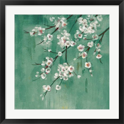 Framed Cherry Cloud I Jade Print