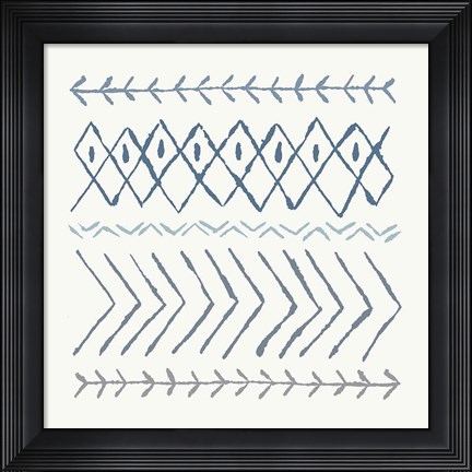 Framed Nordic Vibes II Blue Print