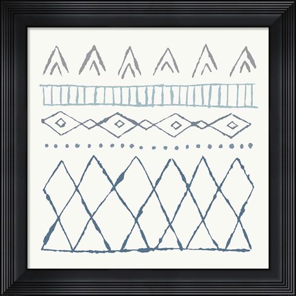 Framed Nordic Vibes III Blue Print