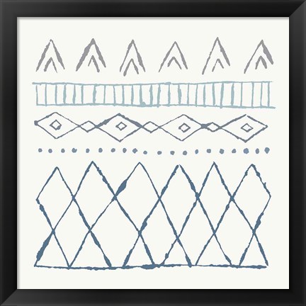 Framed Nordic Vibes III Blue Print