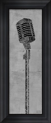 Framed Type Mic Gray Print