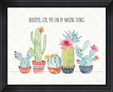 Framed Sweet Succulents I Beautiful Print