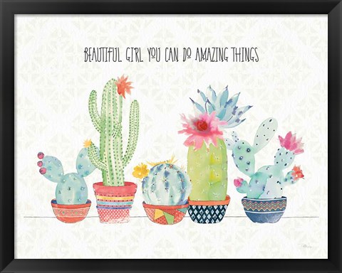 Framed Sweet Succulents I Beautiful Print