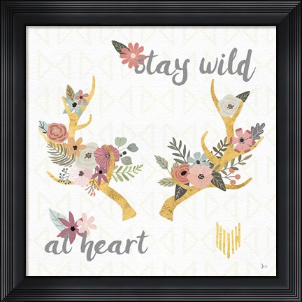 Framed Boho Beauty II Pastel Print