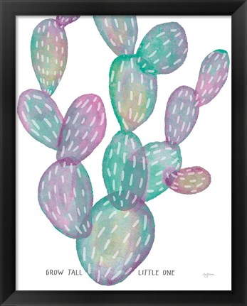 Framed Lovely Llamas Cactus Grow Print