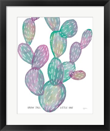 Framed Lovely Llamas Cactus Grow Print