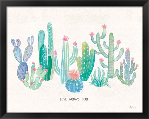 Framed Bohemian Cactus I Love Print