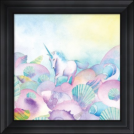 Framed Unicorn Mother of Pearl Print