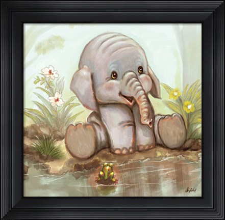 Framed Baby Elephant Print